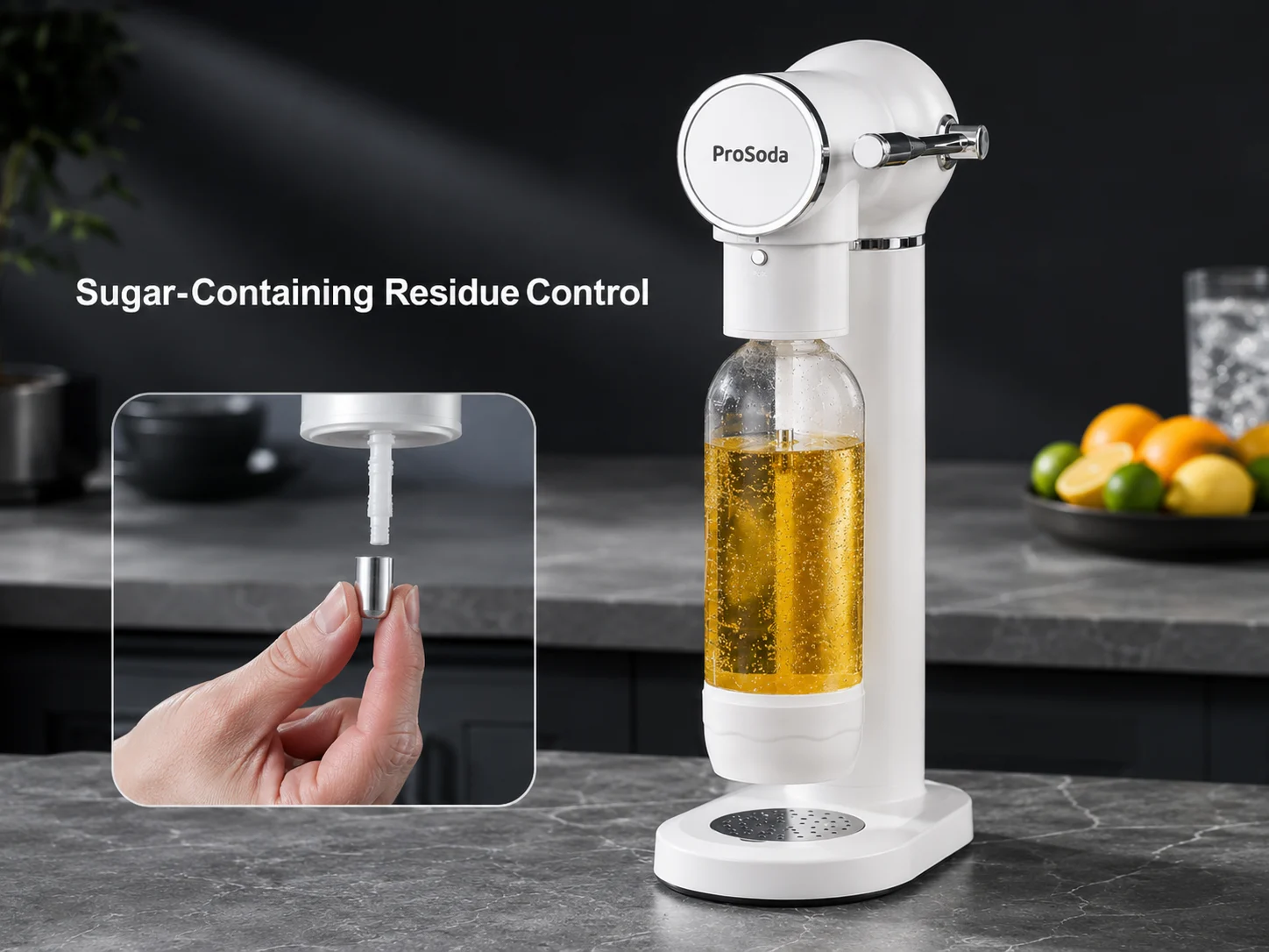 Beverage residue cleaning for G830 soda maker