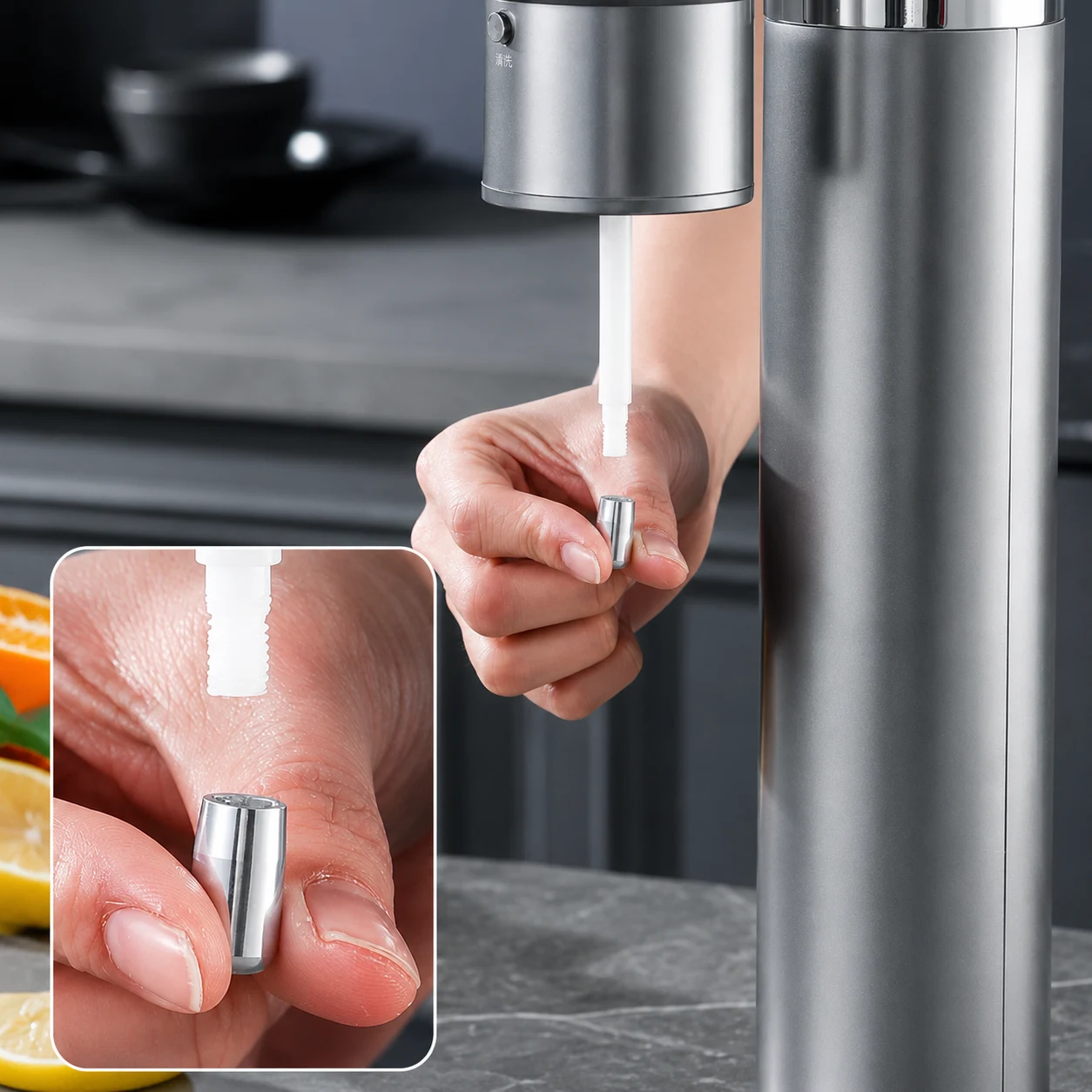 Hand holding G830 detachable part