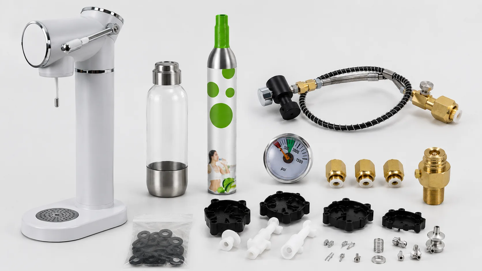empty CO2 cylinder and carbonator accessories for soda maker OEM projects