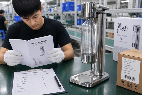 Export document check for a private label soda maker shipment