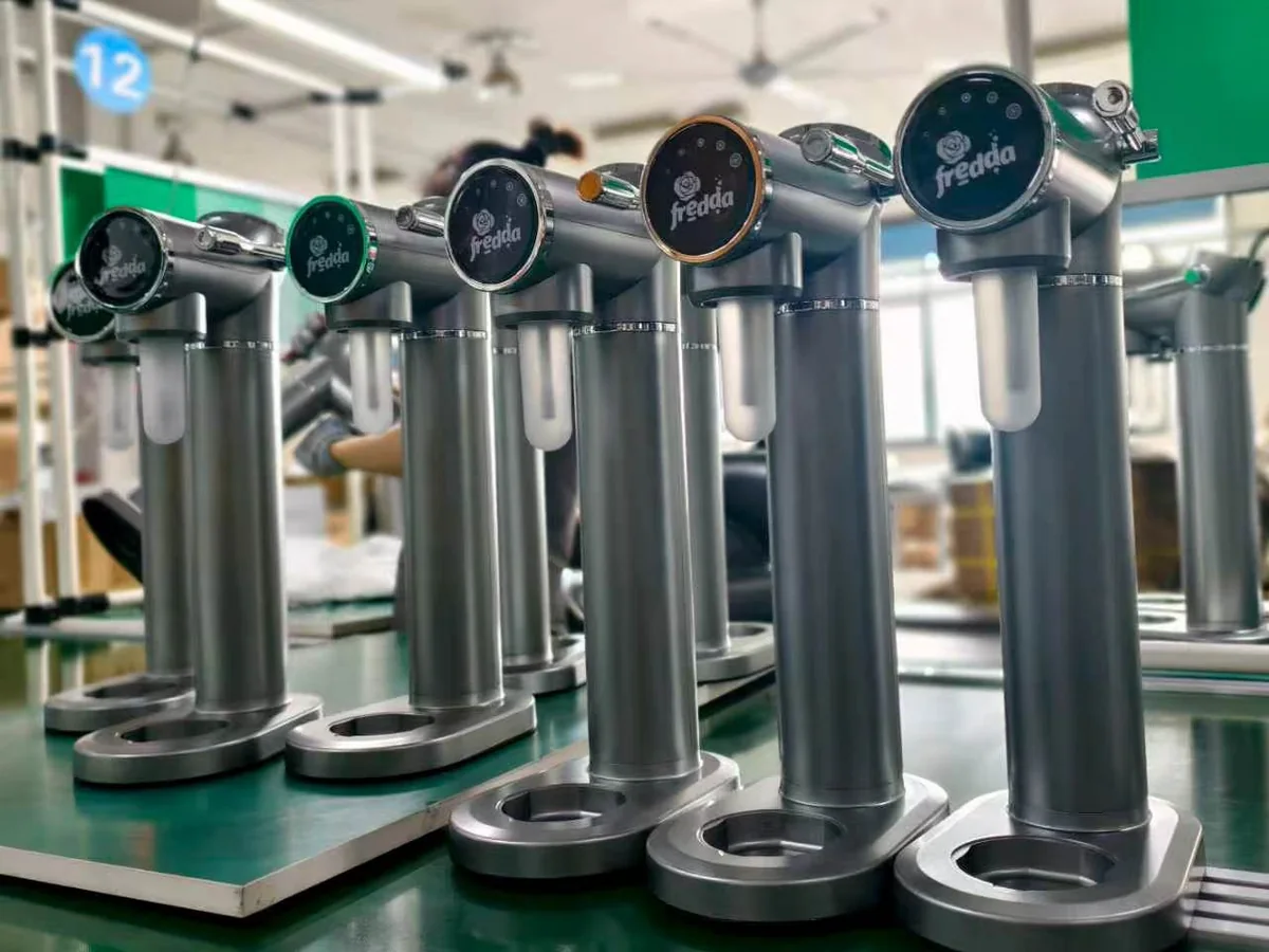Finished G720 soda makers prepared for a Brazilian distributor order