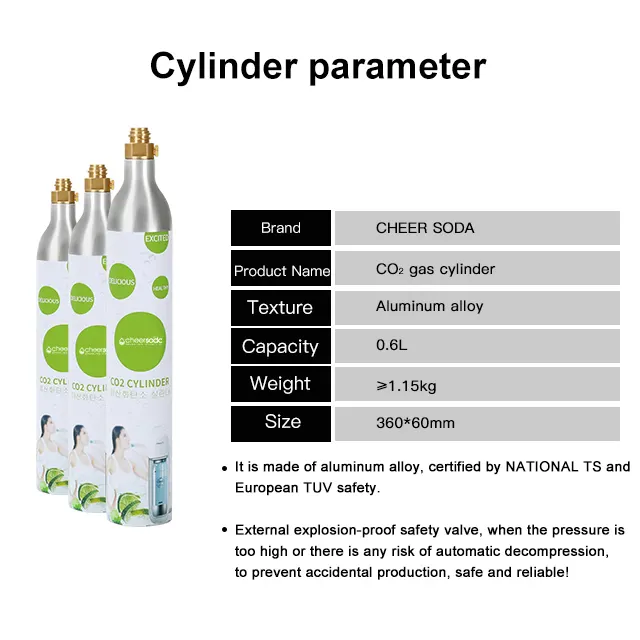 CO2 cylinder parameter reference for private label soda maker projects